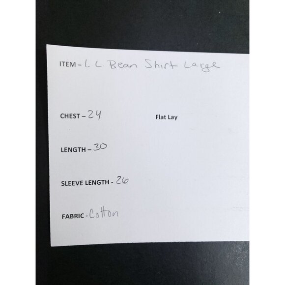 L.L. Bean Mens Large Blue Chamois Button-Up Shirt Regular Long Sleeve - Picture 8 of 8